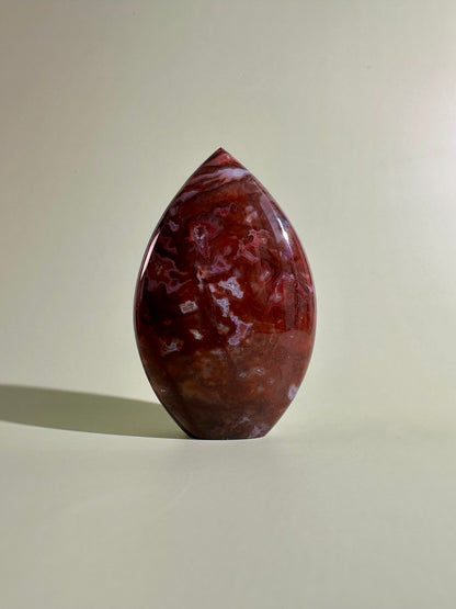 Indonesian Red Moss Agate Flame – Option C | Collector Crystal, Abundance & Transformation