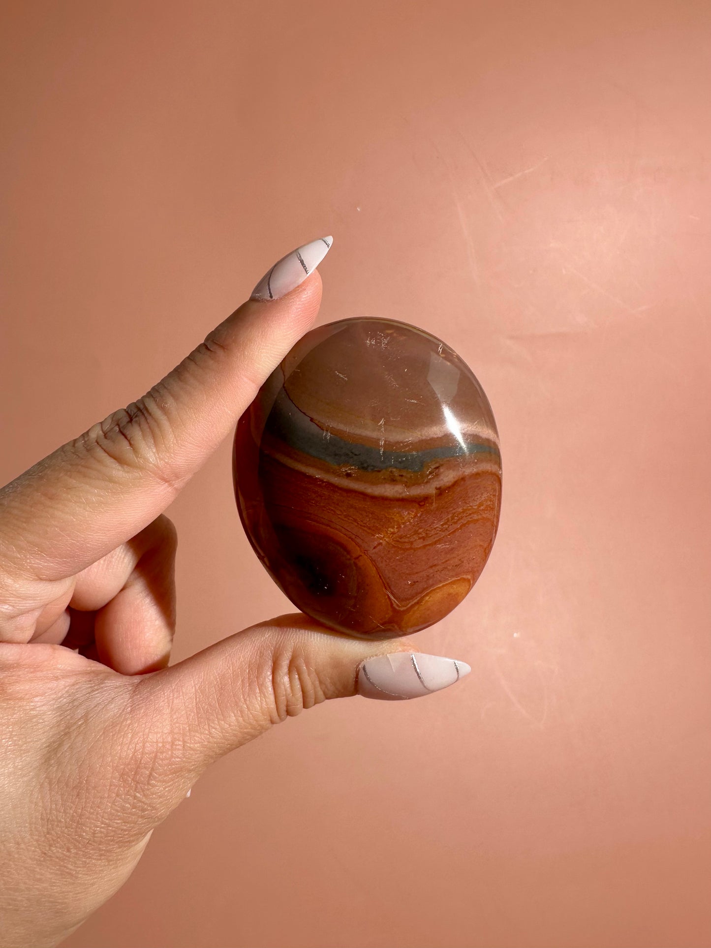 Polychrome Jasper Palm Stone – Option D