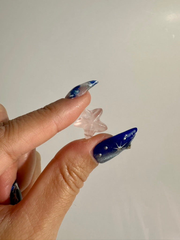 Mini Rose Quartz Starfish | Pink Crystal Carving