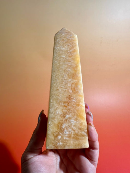 Orange Calcite Tower – Option F | Collector Statement Crystal, Vitality & Creative Energy