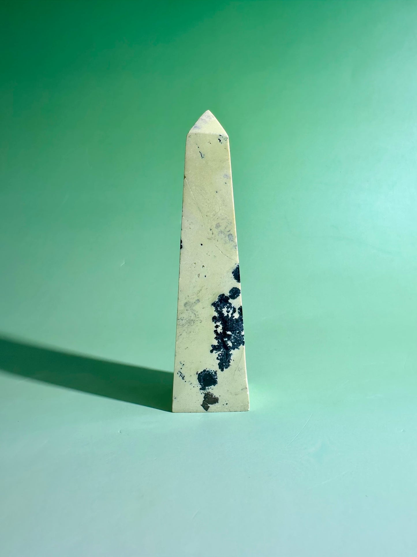 Serpentine with Pyrite Tower (Peru) Option E | Grounding, Abundance & Personal Growth Crystal