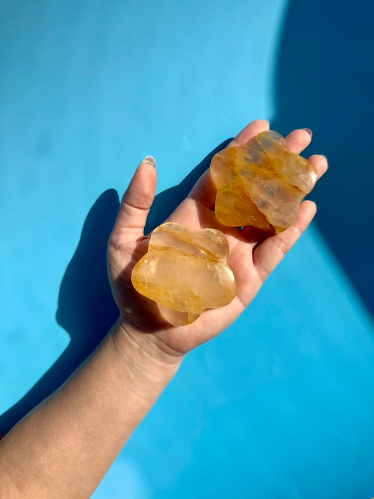 Golden Healer Puffy Flower Carving | Intuitively Chosen Healing, Abundance & Positive Energy