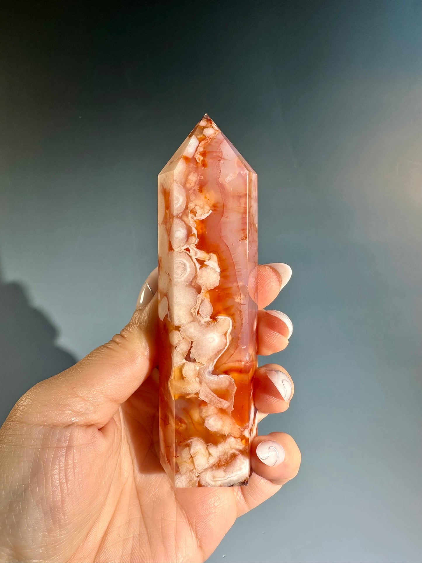 Carnelian Flower Agate Tower – Option B