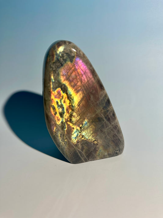 Large Purple Flash Labradorite Standing  Freeform – Option P