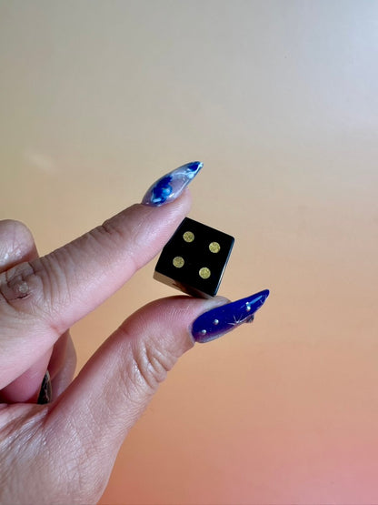 Black Obsidian Crystal Dice | Set of 2