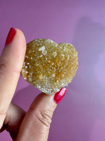 Small Druzy Amethyst Heart - C