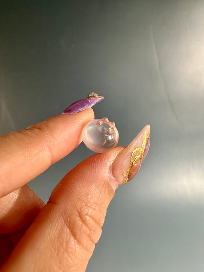 Mini Rose Quartz Blueberry | Cute Crystal Carving