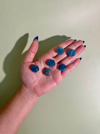 Mini Blue Onyx Puffy Star | Celestial Crystal Carving