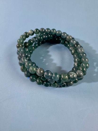 6mm Blue Water Jade Beaded Bracelet
