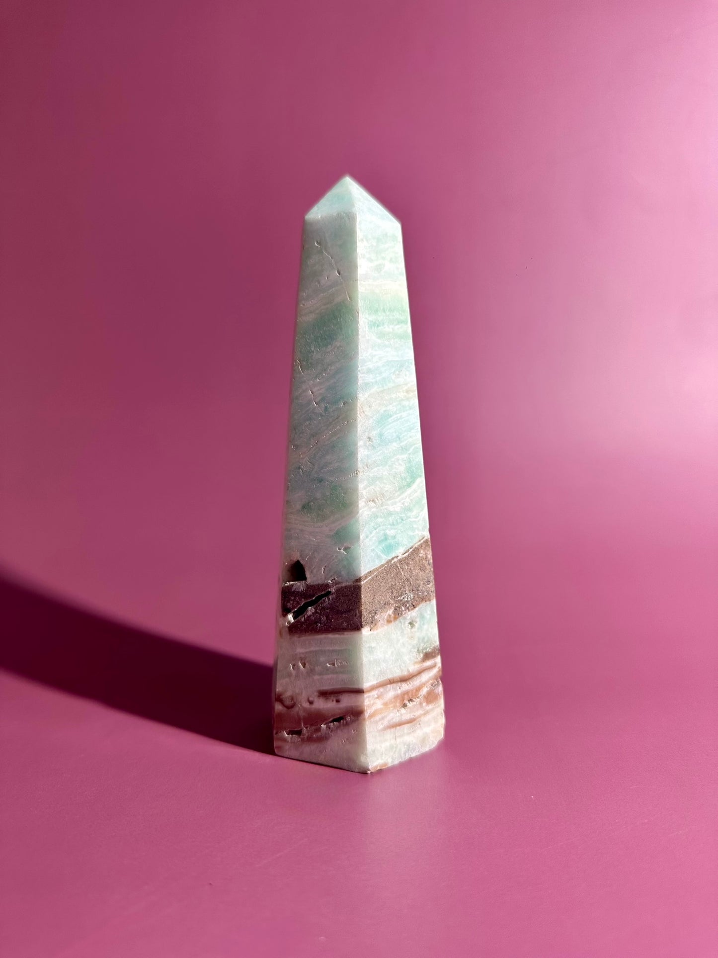 Caribbean Calcite Tower – Option D | Emotional Healing, Intuition & Coastal Serenity