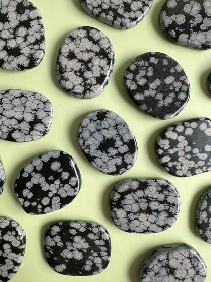 Snowflake Obsidian Flat Palm