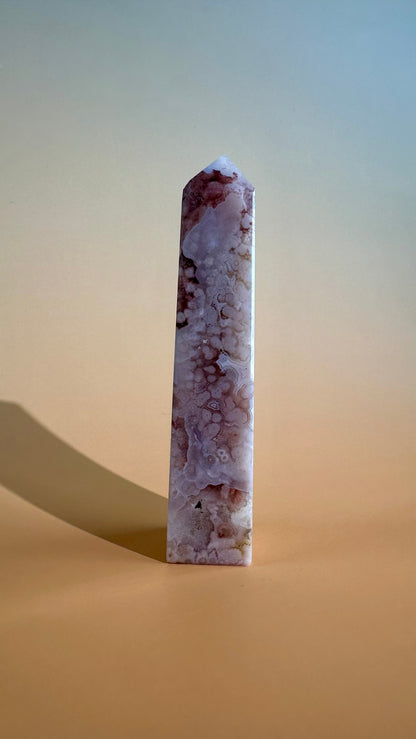 Druzy Flower Agate Obelisk – Option F