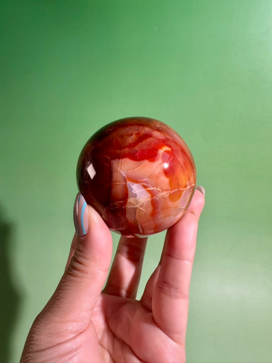 Carnelian Sphere – Option N | Collector Crystal, Passion, Vitality & Success