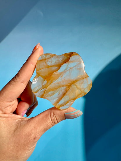 Golden Healer Puffy Flower Carving | Intuitively Chosen Healing, Abundance & Positive Energy