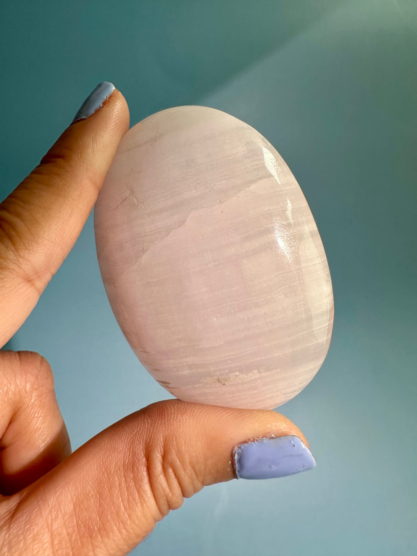 Pink Mangano Calcite Palm Stone