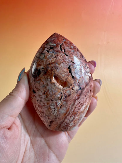 Indonesian Pink Crazy Lace Agate Flame – Option C | Collector Crystal, Optimism & Transformation
