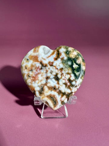 Ocean Jasper Heart Carving – D