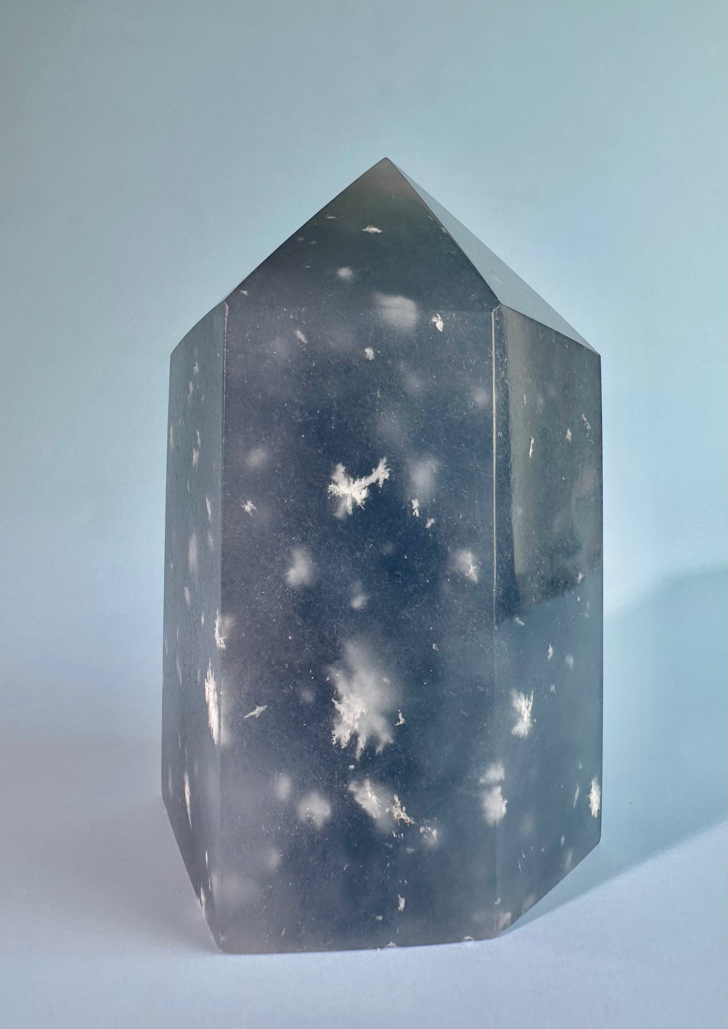 Large Peruvian Snowflake Angelite Tower - B