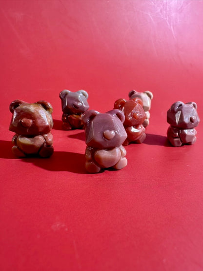 Mini Alashan Agate Sitting Bear | Crystal Carving