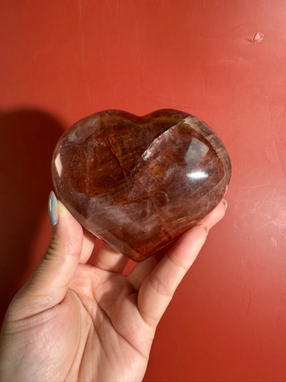 Fire Quartz Heart – Option D | Empowerment, Vitality & Emotional Strength Crystal