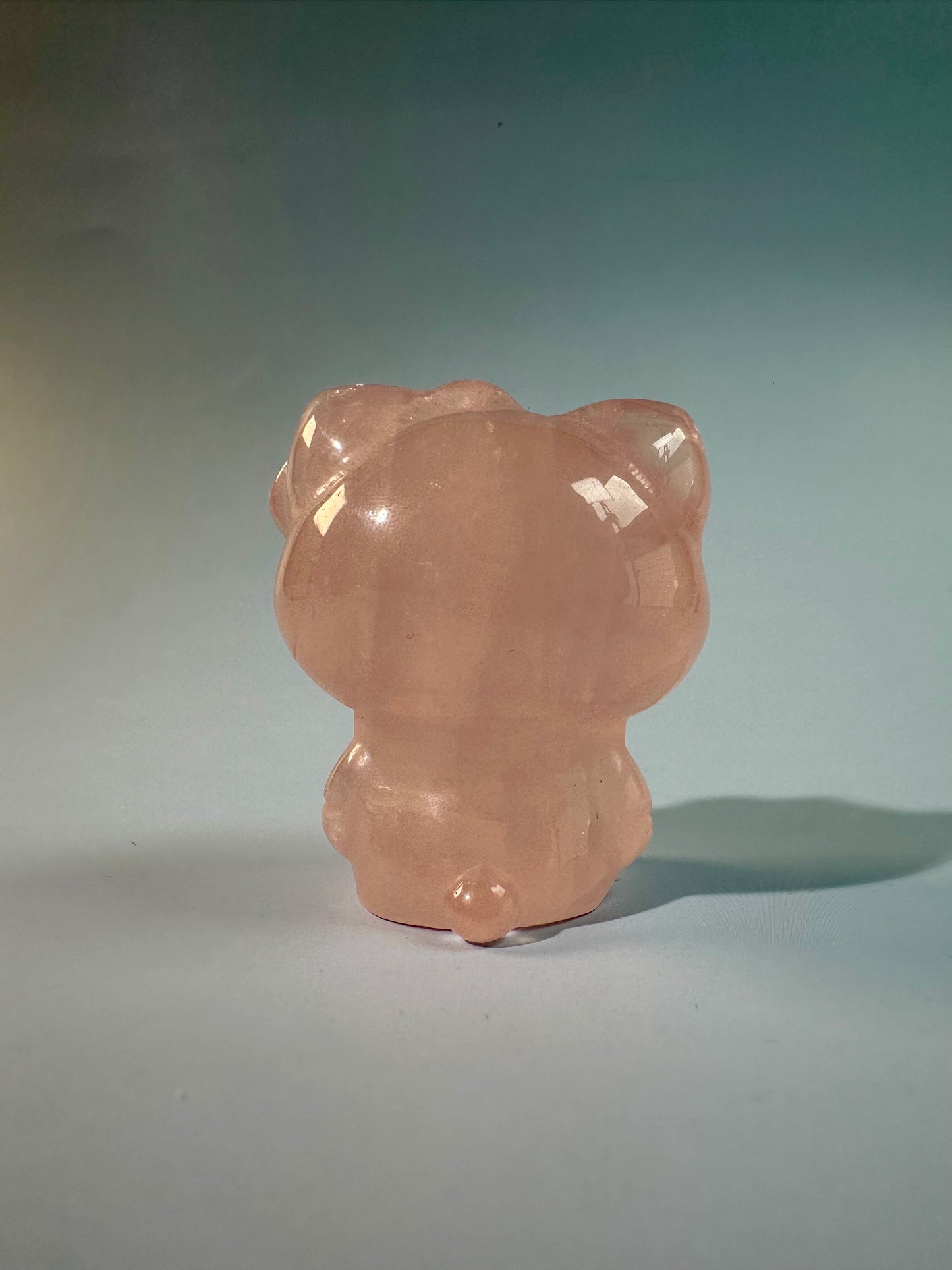 Rose Quartz Kawaii Hey Kitty Cat Quartz Carving