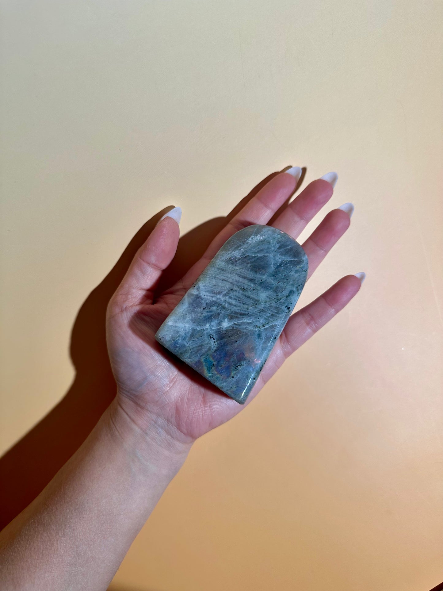 Medium Sunset Flash Labradorite Standing Freeform – Option F