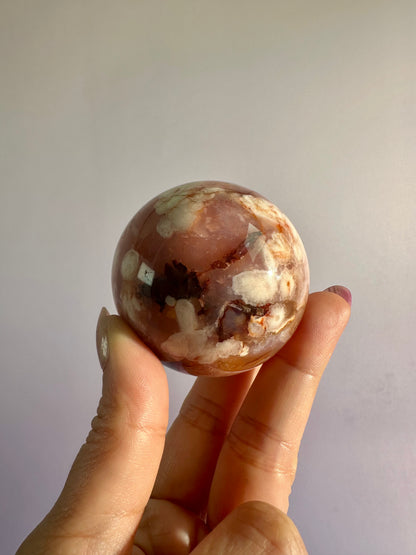Carnelian Flower Agate Sphere Option B | One-of-a-Kind Collector Crystal