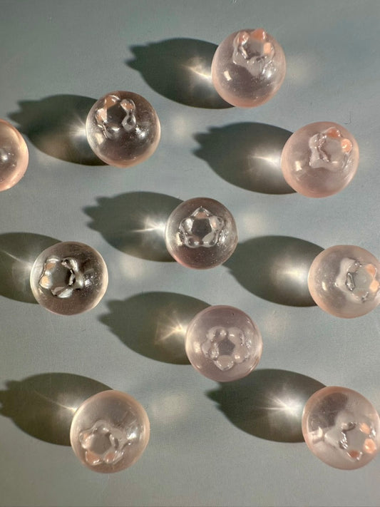Mini Rose Quartz Blueberry | Cute Crystal Carving
