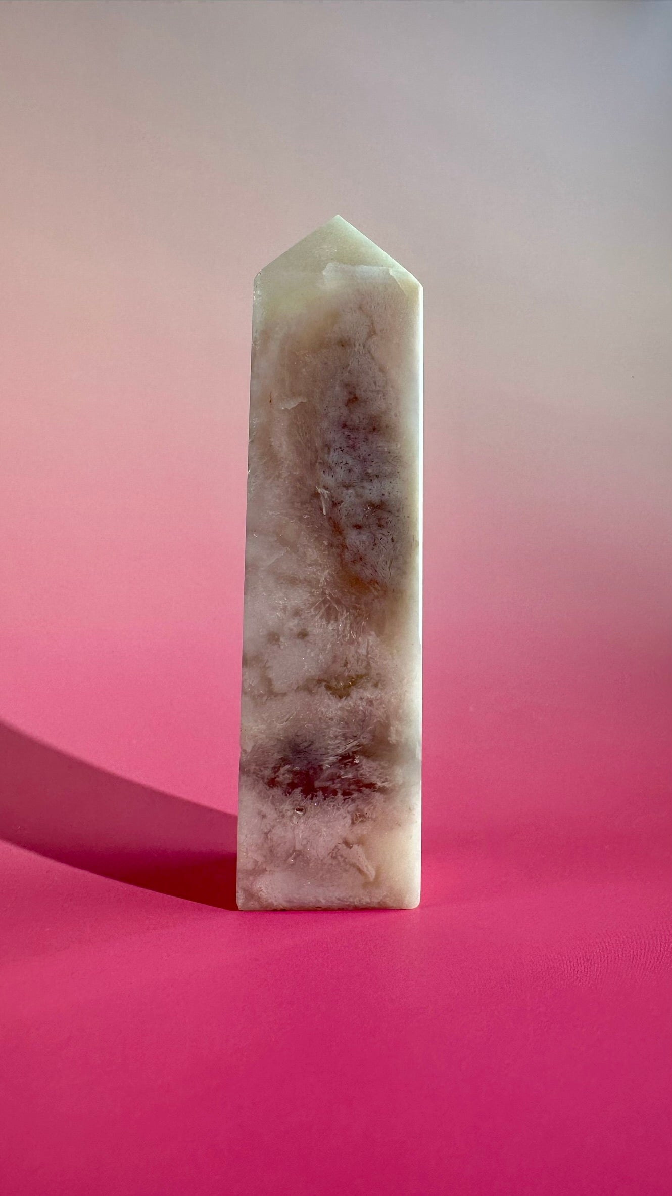 Druzy Flower Agate Obelisk – Option E