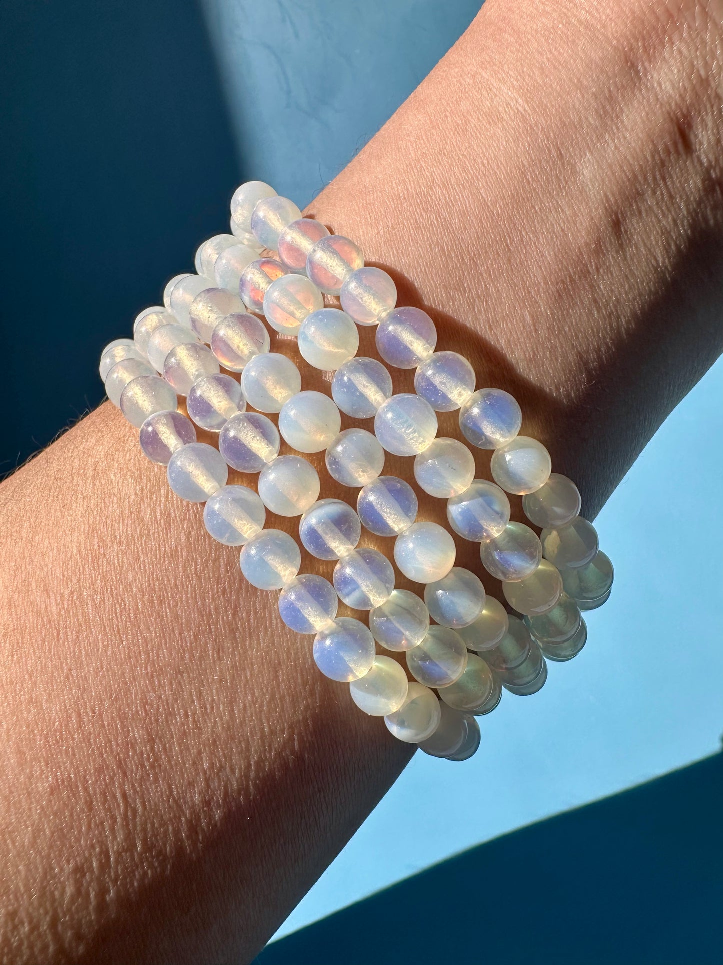 6mm Opalite Beaded Bracelet