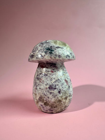 Lepidolite Mushroom Carving