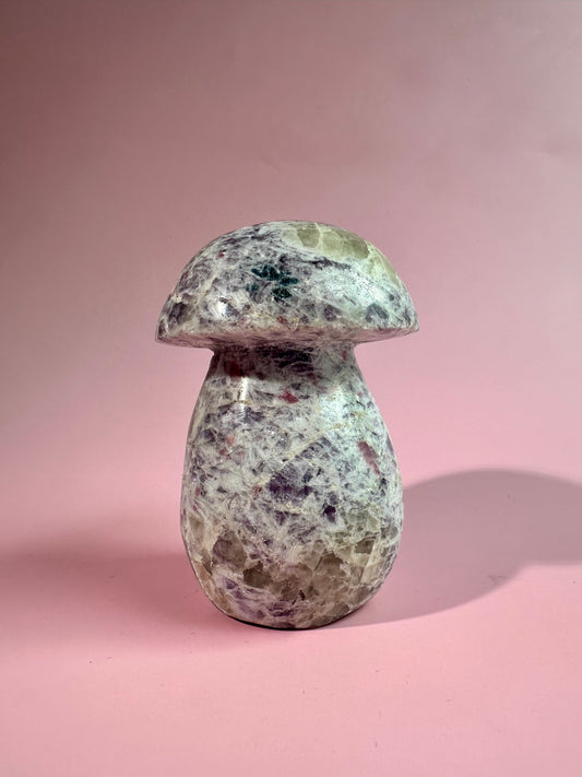 Lepidolite Mushroom Carving
