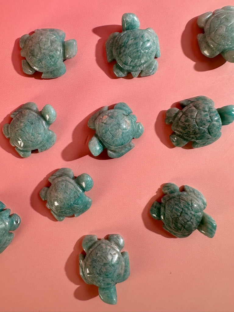 Mini Amazonite Sea Turtle | Crystal Carving