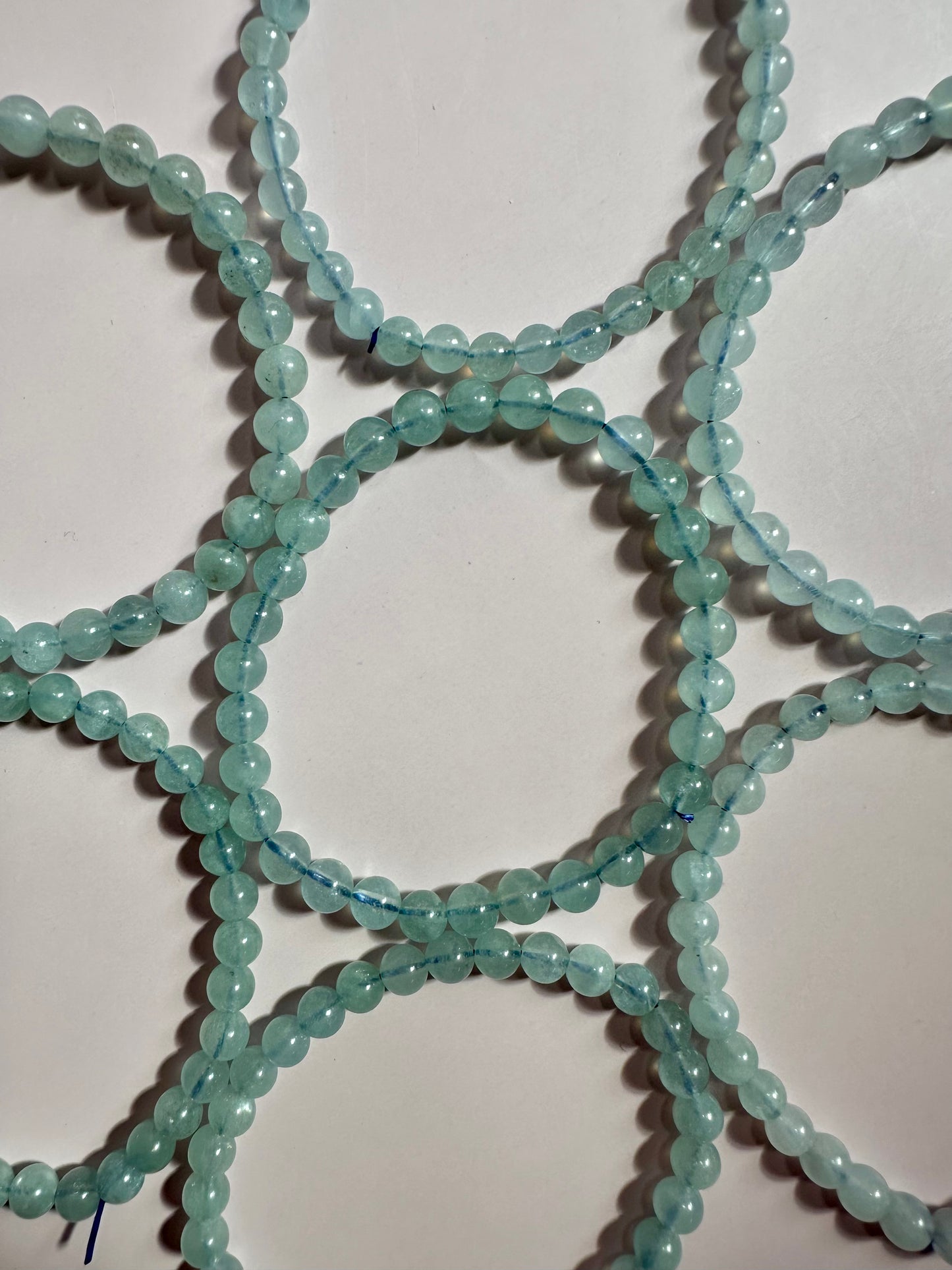 6mm Aquamarine Beaded Bracelet
