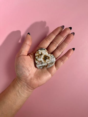 Ocean Jasper Heart Carving – B