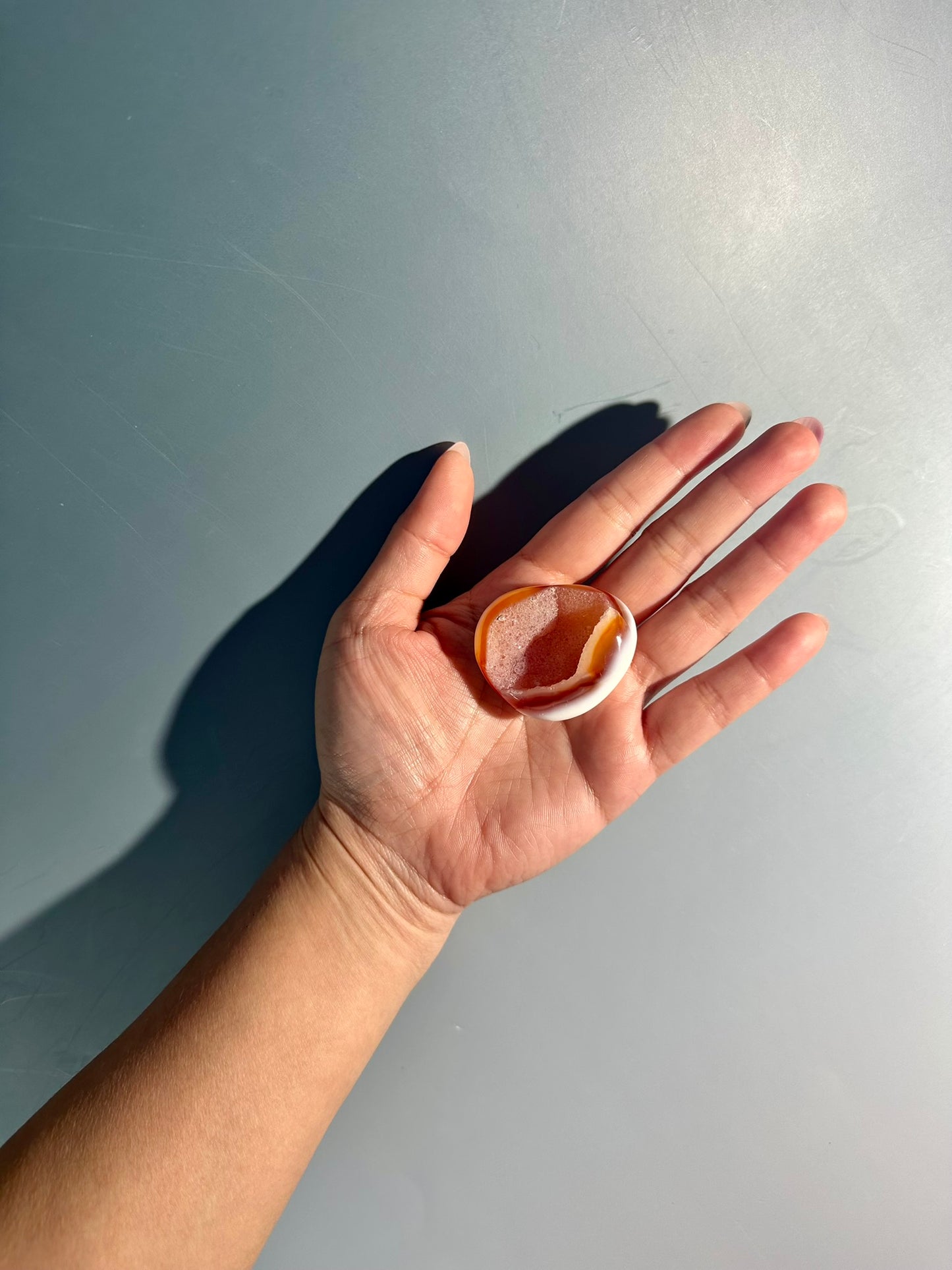 Small Orca Carnelian Agate Heart Option H | Courage, Grounding & Emotional Balance Crystal
