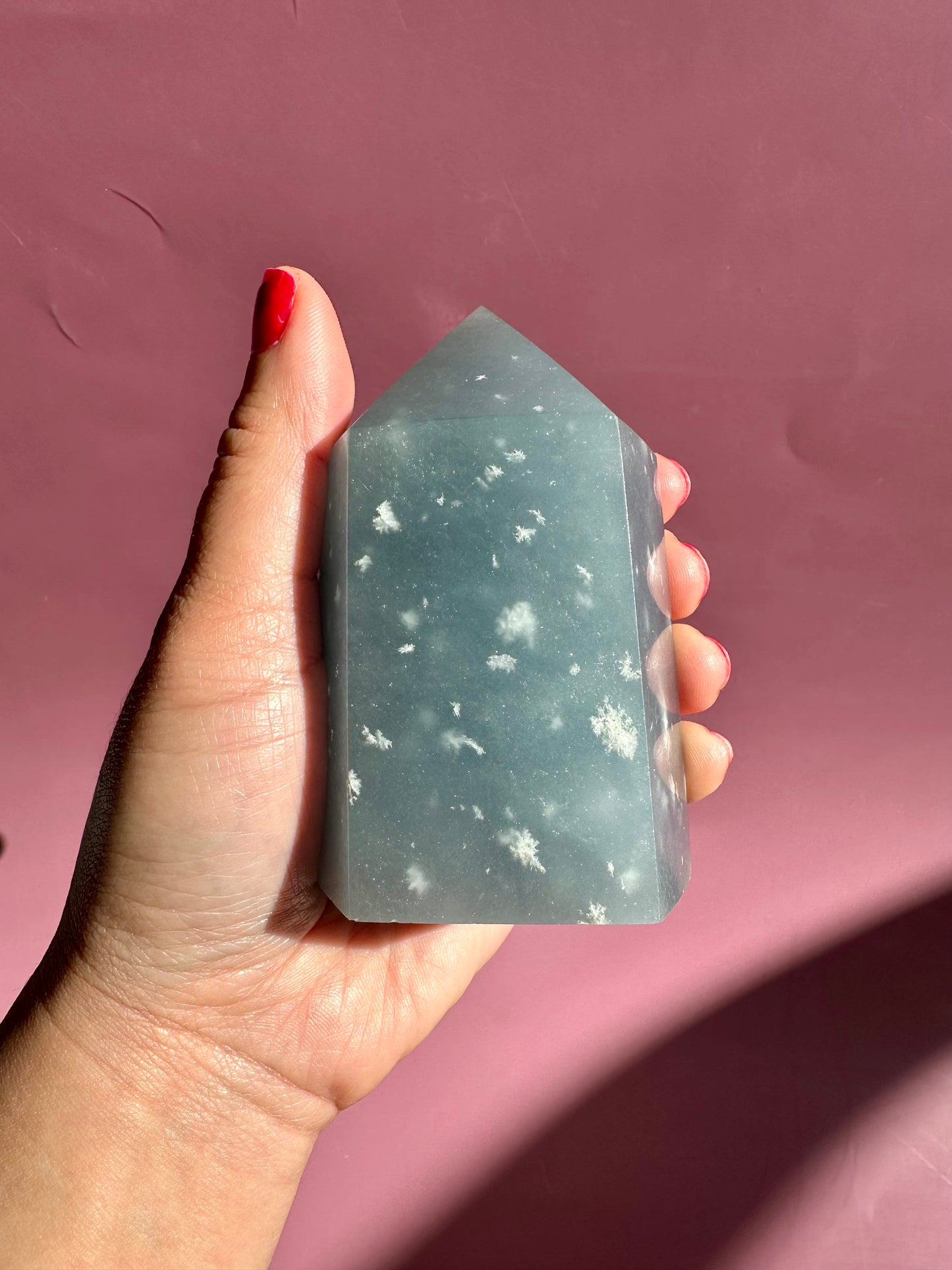 Large Peruvian Snowflake Angelite Tower - B