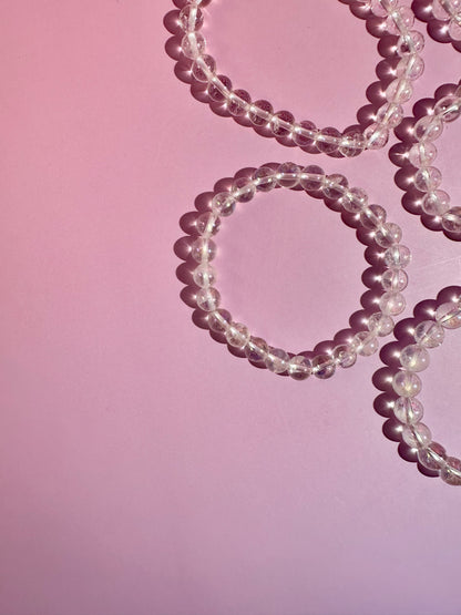 8mm Aura Quartz Beaded Bracelet | Joy, Light & Positive Energy