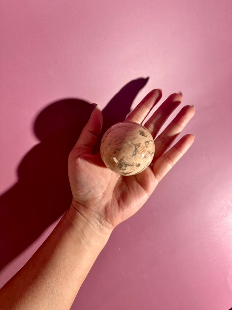 Graphic Feldspar Sphere – Option D | Personal Growth, Clarity & Grounding Energy