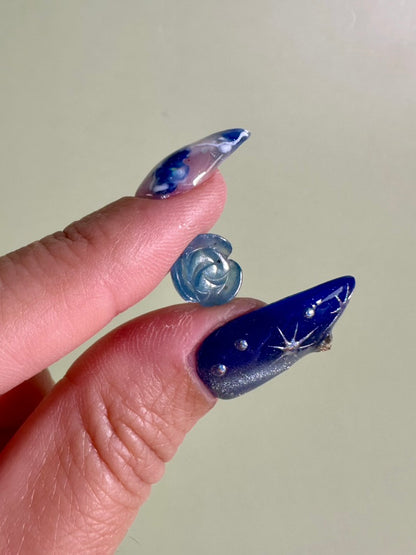 Teeny Aquamarine Rose | Mini Blue Crystal Flower
