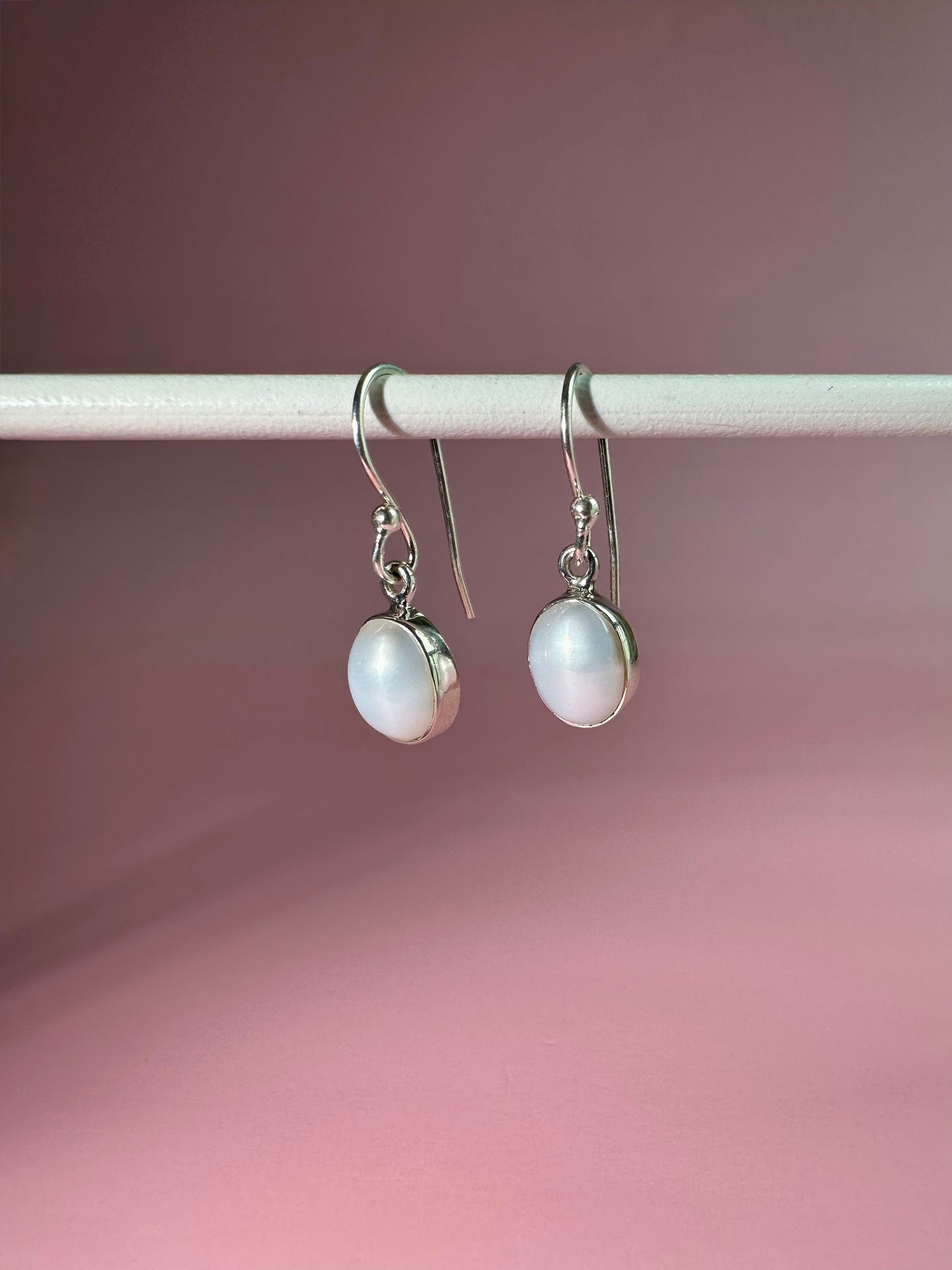 925 Sterling Silver Pearl Dangle Earrings