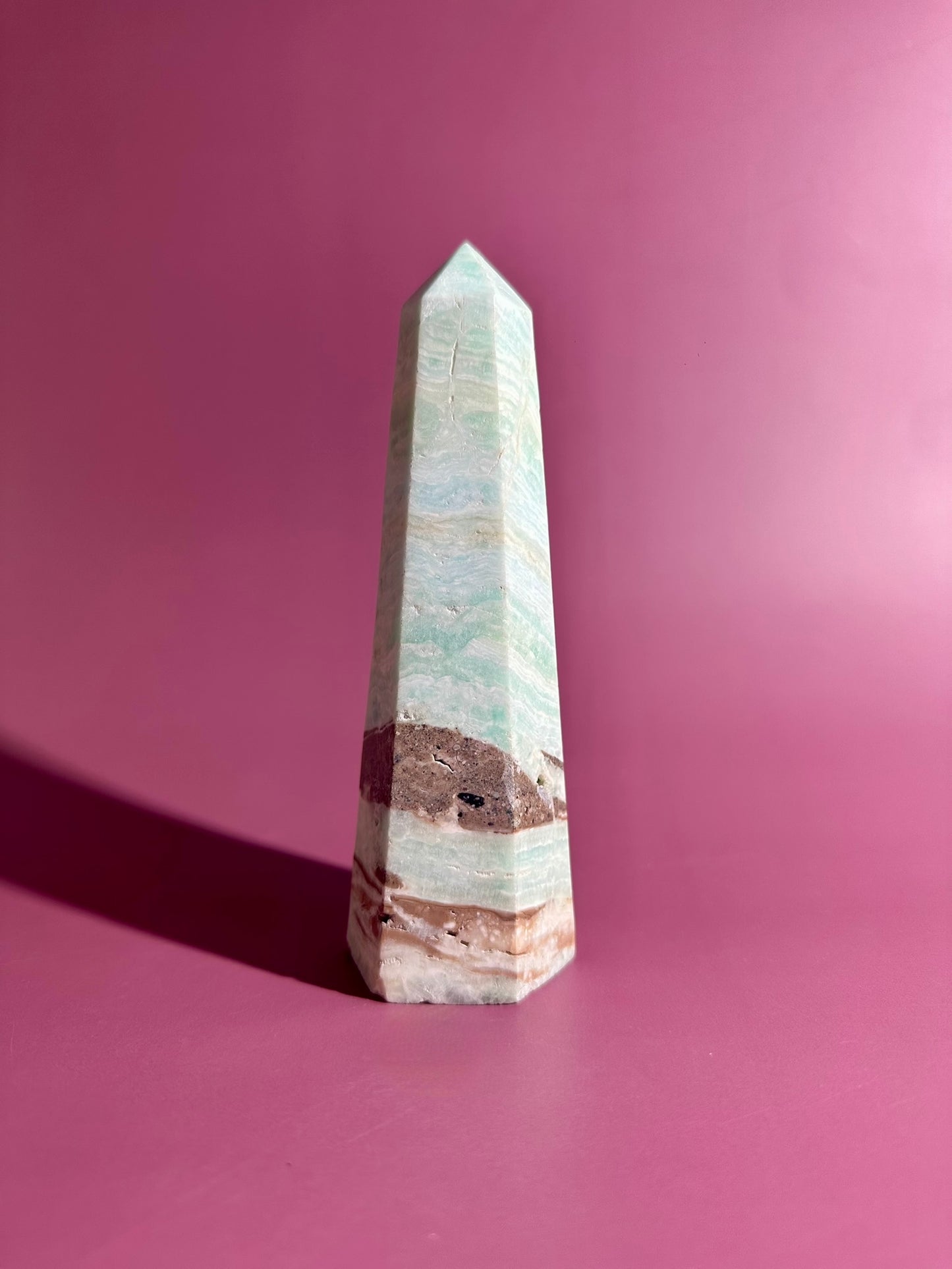 Caribbean Calcite Tower – Option D | Emotional Healing, Intuition & Coastal Serenity
