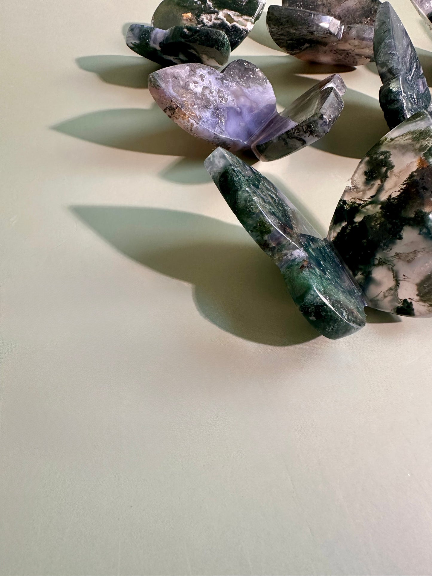 3D Moss Agate Butterfly Carving