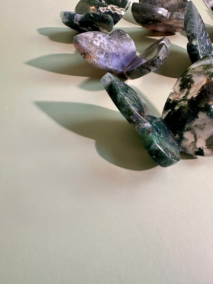 3D Moss Agate Butterfly Carving