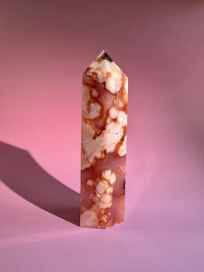 Carnelian Flower Agate Tower – Option C