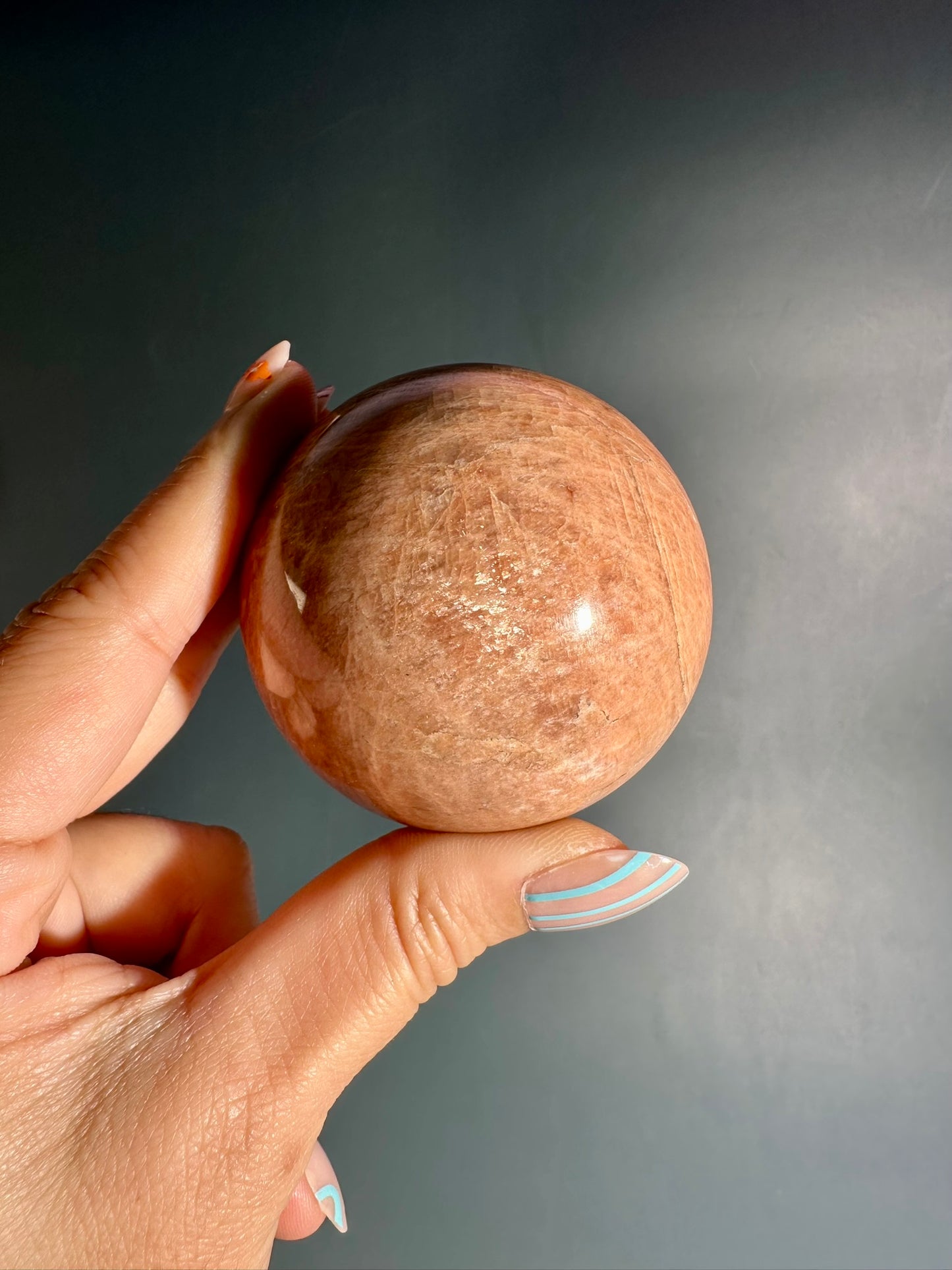 Peach Moonstone Sphere Option B | Premium One-of-a-Kind Crystal