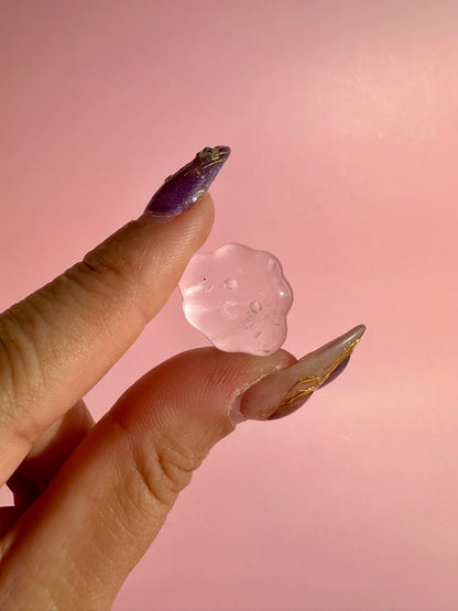 Mini Clear Quartz Smiley Cloud | Crystal Carving