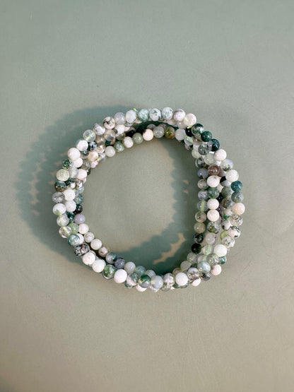 4mm Tree Agate Beaded Bracelet