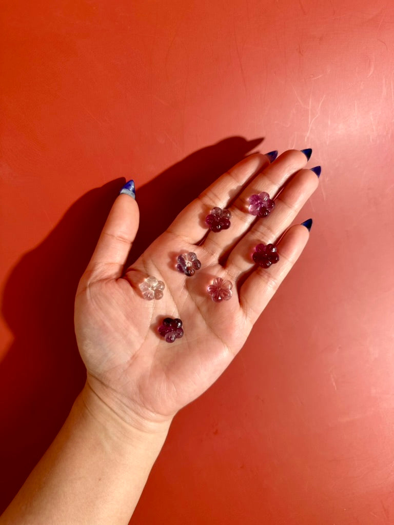 Mini Rainbow Fluorite Flower | Crystal Carving