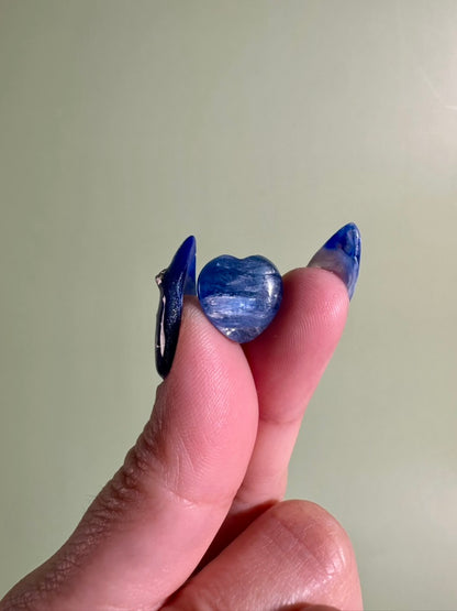 Mini Blue Kyanite Heart | Blue Crystal Carving